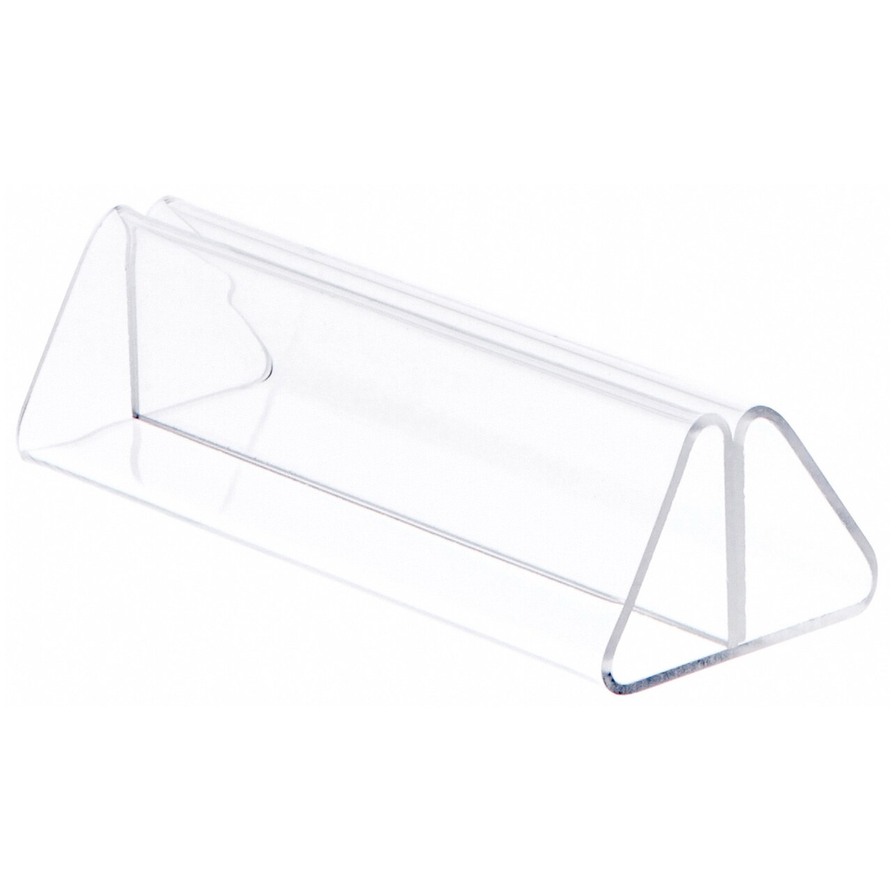 Plymor Clear Acrylic Pinch-Style Sign Clip Display with Label Front, 6" W x 2.5" D x 1.5" H